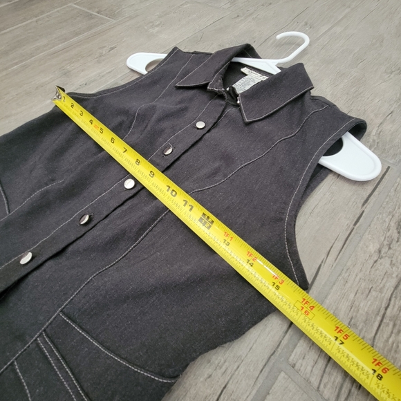 DAWN JOY VINTAGE PANTSUIT VEST CAREER WORK SILVER GRAY SIZE 3/4 - Picture 6 of 11